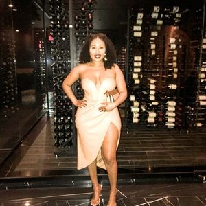 Tan vegan leather dress size medium